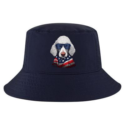 Bedlington Terrier American Flag USA Tee 4th July Gifts Tees Cool Comfort Performance Bucket Hat