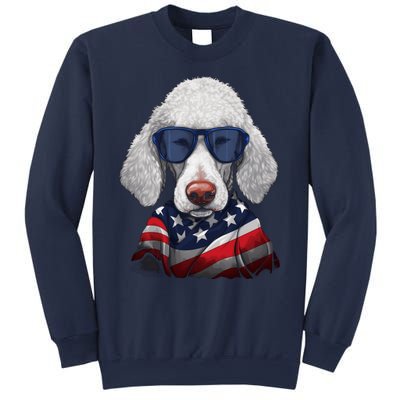 Bedlington Terrier American Flag USA Tee 4th July Gifts Tees Sweatshirt