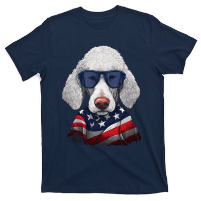 Bedlington Terrier American Flag USA Tee 4th July Gifts Tees T-Shirt