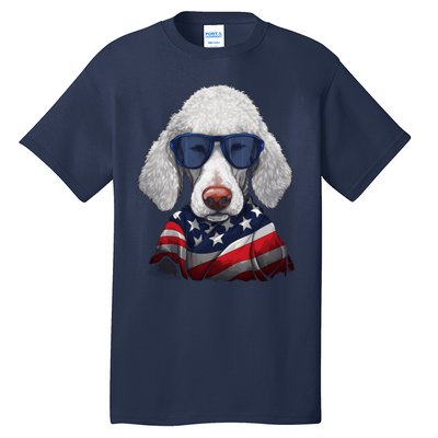 Bedlington Terrier American Flag USA Tee 4th July Gifts Tees Tall T-Shirt