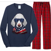 Bedlington Terrier American Flag USA Tee 4th July Gifts Tees Long Sleeve Pajama Set