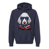 Bedlington Terrier American Flag USA Tee 4th July Gifts Tees Premium Hoodie