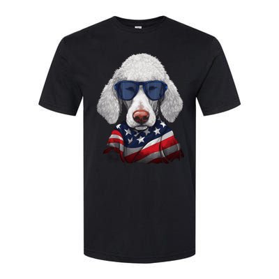 Bedlington Terrier American Flag USA Tee 4th July Gifts Tees Softstyle CVC T-Shirt