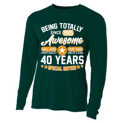Being Totally Awesome Since 1985 40 Years Birthday Special Edition Cooling Performance Long Sleeve Crew