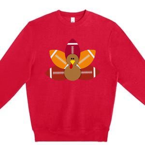 Baby Turkey And Football Balls Sport Lovers Premium Crewneck Sweatshirt