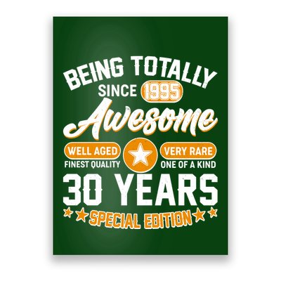Being Totally Awesome Since 1995 30 Years Birthday Special Edition Poster