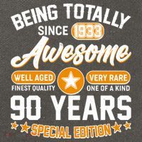 Being Totally Awesome Special Edition Since 1933 90 Years Birthday Cotton Canvas Backpack