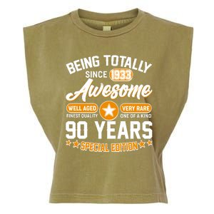 Being Totally Awesome Special Edition Since 1933 90 Years Birthday Garment-Dyed Women's Muscle Tee