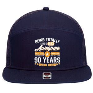 Being Totally Awesome Special Edition Since 1933 90 Years Birthday 7 Panel Mesh Trucker Snapback Hat