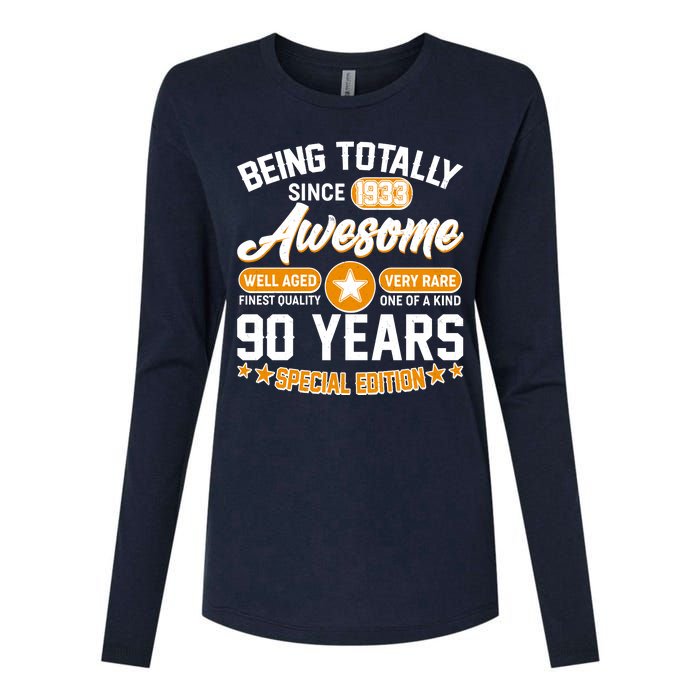 Being Totally Awesome Special Edition Since 1933 90 Years Birthday Womens Cotton Relaxed Long Sleeve T-Shirt