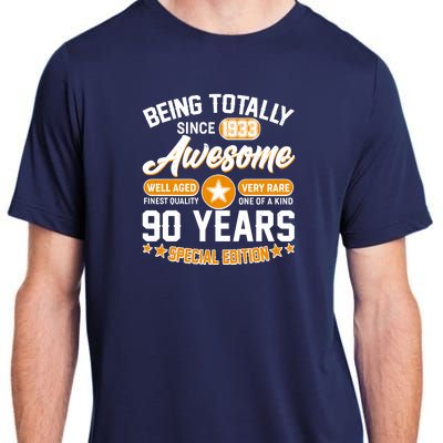 Being Totally Awesome Special Edition Since 1933 90 Years Birthday Adult ChromaSoft Performance T-Shirt