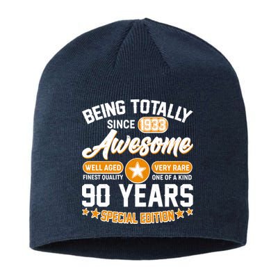 Being Totally Awesome Special Edition Since 1933 90 Years Birthday Sustainable Beanie