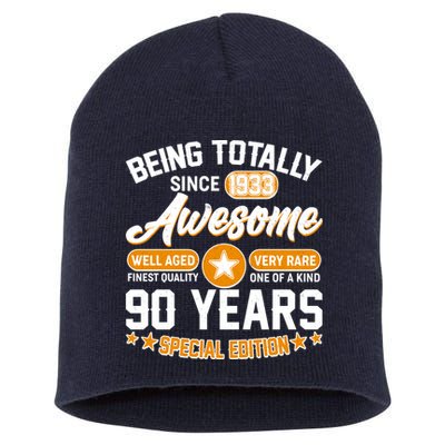 Being Totally Awesome Special Edition Since 1933 90 Years Birthday Short Acrylic Beanie