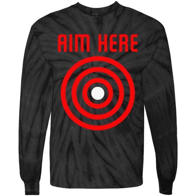 Bullseye Target Aim Here Tie-Dye Long Sleeve Shirt