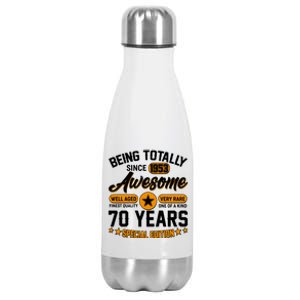 Being Totally Awesome Special Edition Since 1953 70 Years Birthday Stainless Steel Insulated Water Bottle