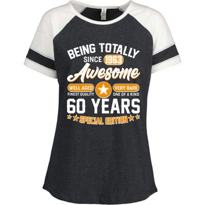 Being Totally Awesome Special Edition Since 1963 60 Years Birthday Enza Ladies Jersey Colorblock Tee