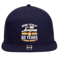 Being Totally Awesome Special Edition Since 1963 60 Years Birthday 7 Panel Mesh Trucker Snapback Hat
