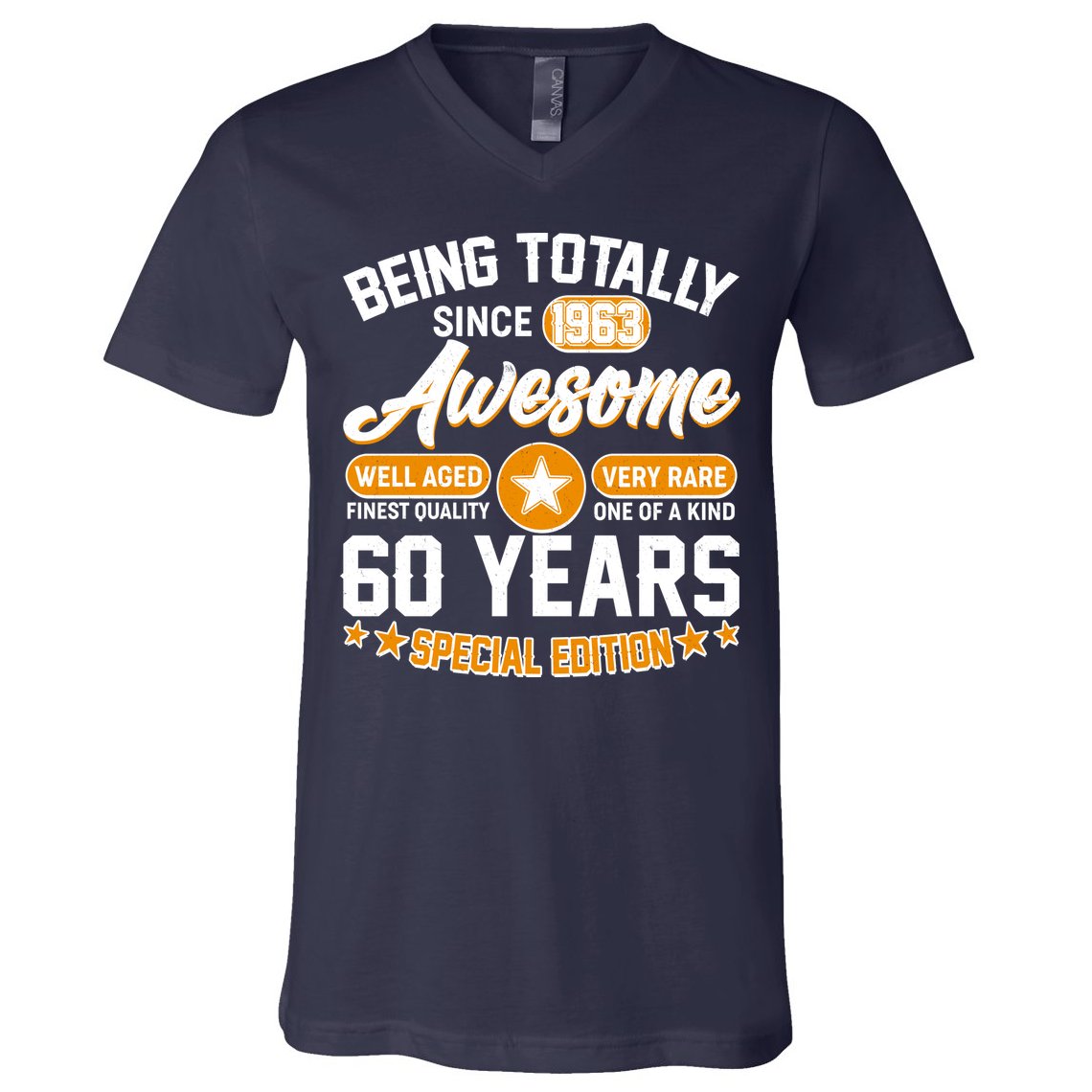Being Totally Awesome Special Edition Since 1963 60 Years Birthday V-Neck T-Shirt