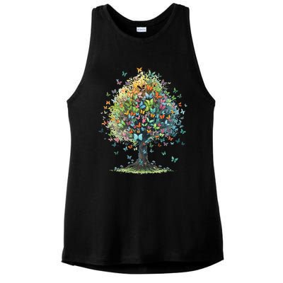 Butterfly Tree Aesthetics Butterflies Beautiful Aesthetics Ladies PosiCharge Tri-Blend Wicking Tank