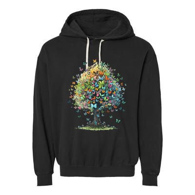 Butterfly Tree Aesthetics Butterflies Beautiful Aesthetics Garment-Dyed Fleece Hoodie