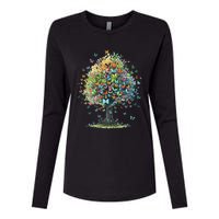 Butterfly Tree Aesthetics Butterflies Beautiful Aesthetics Womens Cotton Relaxed Long Sleeve T-Shirt