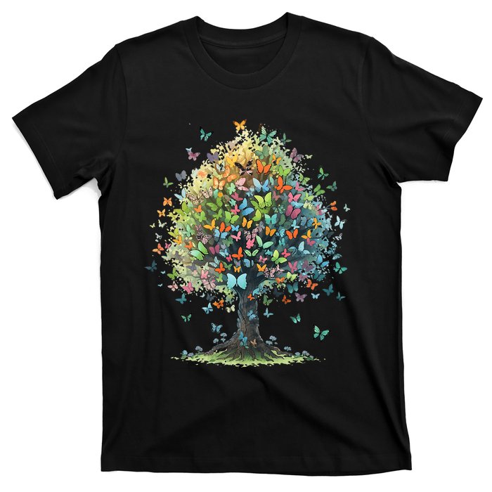 Butterfly Tree Aesthetics Butterflies Beautiful Aesthetics T-Shirt