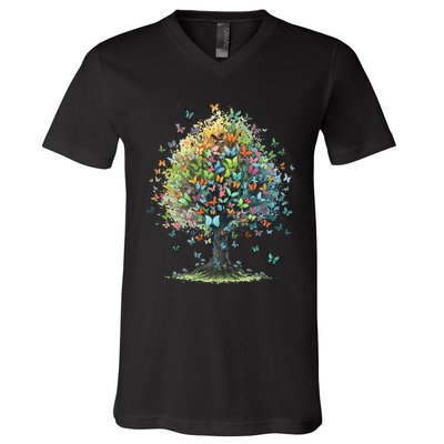 Butterfly Tree Aesthetics Butterflies Beautiful Aesthetics V-Neck T-Shirt