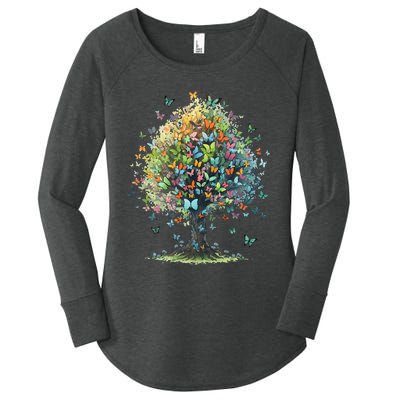 Butterfly Tree Aesthetics Butterflies Beautiful Aesthetics Women's Perfect Tri Tunic Long Sleeve Shirt