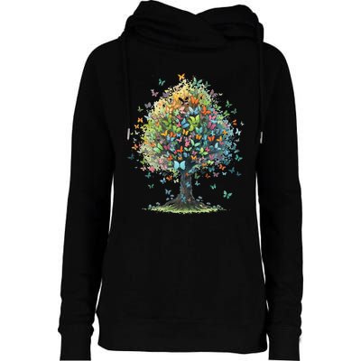 Butterfly Tree Aesthetics Butterflies Beautiful Aesthetics Womens Funnel Neck Pullover Hood