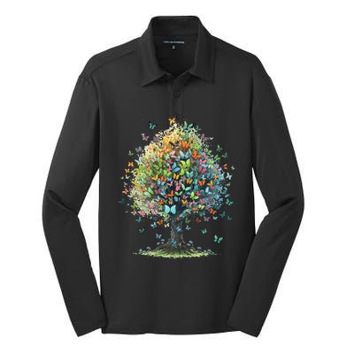 Butterfly Tree Aesthetics Butterflies Beautiful Aesthetics Silk Touch Performance Long Sleeve Polo