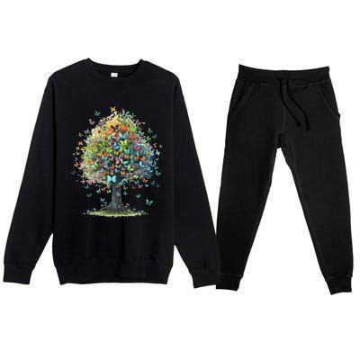 Butterfly Tree Aesthetics Butterflies Beautiful Aesthetics Premium Crewneck Sweatsuit Set