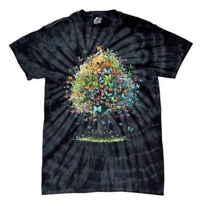 Butterfly Tree Aesthetics Butterflies Beautiful Aesthetics Tie-Dye T-Shirt