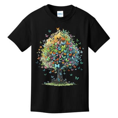 Butterfly Tree Aesthetics Butterflies Beautiful Aesthetics Kids T-Shirt