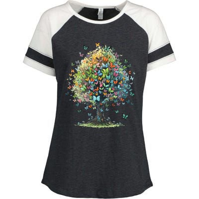 Butterfly Tree Aesthetics Butterflies Beautiful Aesthetics Enza Ladies Jersey Colorblock Tee