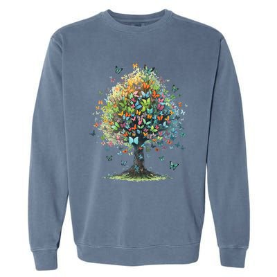 Butterfly Tree Aesthetics Butterflies Beautiful Aesthetics Garment-Dyed Sweatshirt