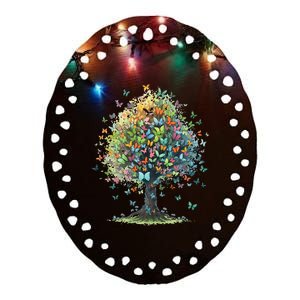 Butterfly Tree Aesthetics Butterflies Beautiful Aesthetics Ceramic Oval Ornament