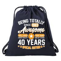 Being Totally Awesome Special Edition Since 1983 40 Years Birthday Drawstring Bag