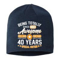 Being Totally Awesome Special Edition Since 1983 40 Years Birthday Sustainable Beanie