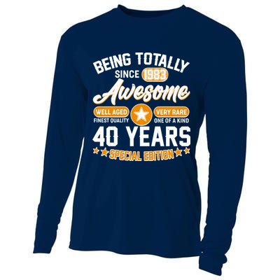 Being Totally Awesome Special Edition Since 1983 40 Years Birthday Cooling Performance Long Sleeve Crew