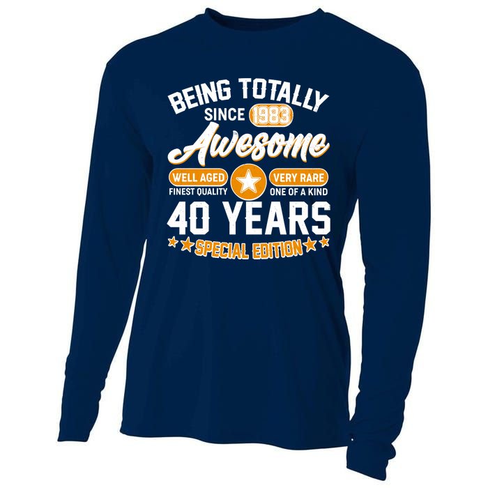 Being Totally Awesome Special Edition Since 1983 40 Years Birthday Cooling Performance Long Sleeve Crew