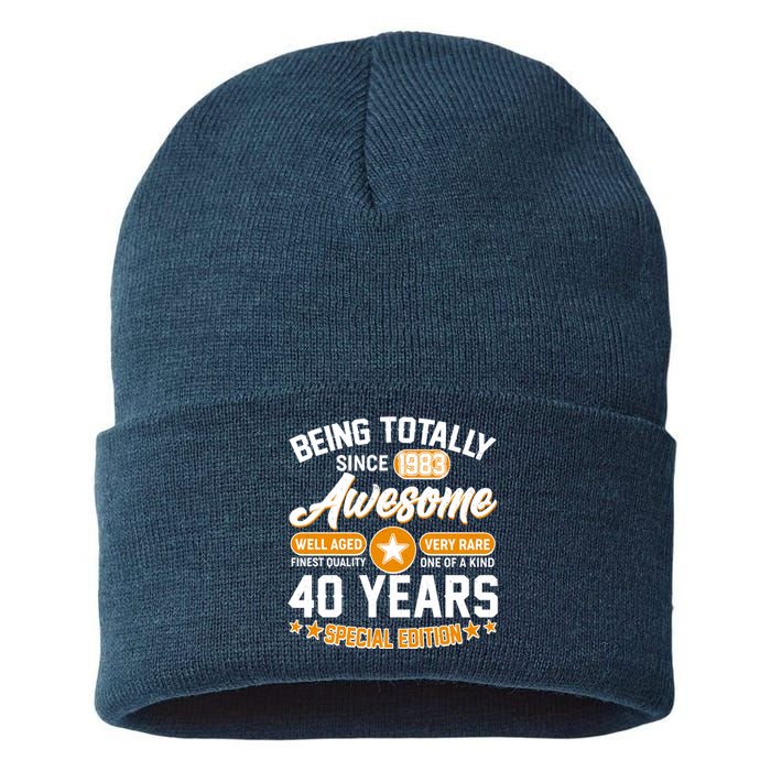 Being Totally Awesome Special Edition Since 1983 40 Years Birthday Sustainable Knit Beanie