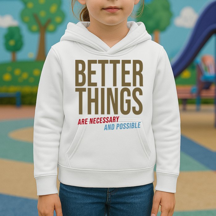 Better Things Are Necessary And Possible Motivational Quote Kids Hoodie