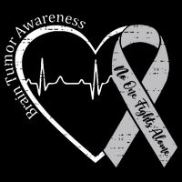 Brain Tumor Awareness Heart Brain Cancer Gray Ribbon Support  Flexfit Unipanel Trucker Cap
