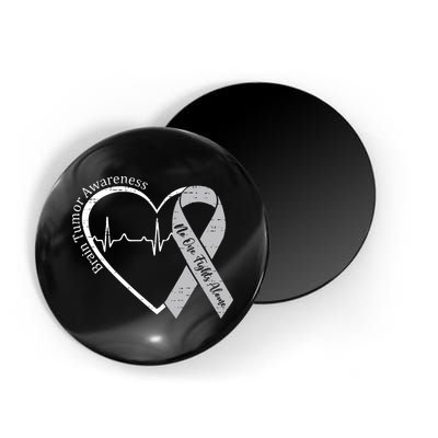 Brain Tumor Awareness Heart Brain Cancer Gray Ribbon Support  Magnet