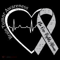 Brain Tumor Awareness Heart Brain Cancer Gray Ribbon Support  Baby Bodysuit