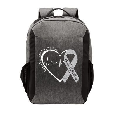 Brain Tumor Awareness Heart Brain Cancer Gray Ribbon Support  Vector Backpack