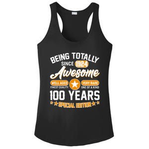 Being Totally Awesome Special Edition Since 1924 100 Years Birthday Ladies PosiCharge Competitor Racerback Tank