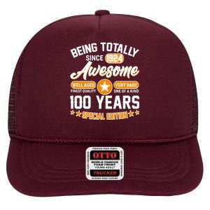 Being Totally Awesome Special Edition Since 1924 100 Years Birthday High Crown Mesh Back Trucker Hat