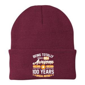 Being Totally Awesome Special Edition Since 1924 100 Years Birthday Knit Cap Winter Beanie