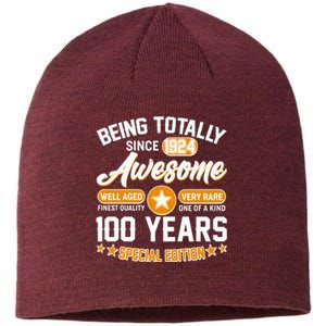 Being Totally Awesome Special Edition Since 1924 100 Years Birthday Sustainable Beanie